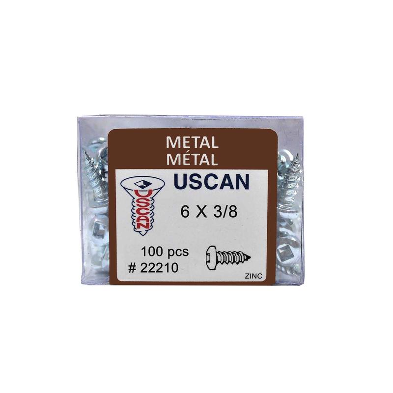 Vis  tte ronde plaque zinc pour mtal, #6x 3/8" (100 units)