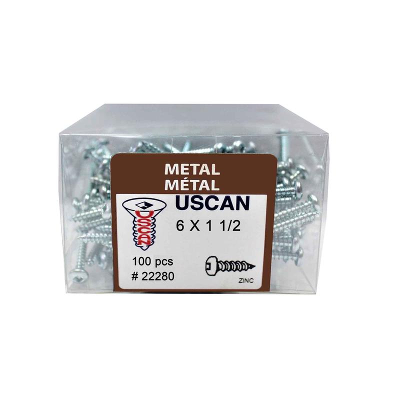 Vis  tte ronde plaque zinc pour mtal, #6x1-1/2" (100 units)