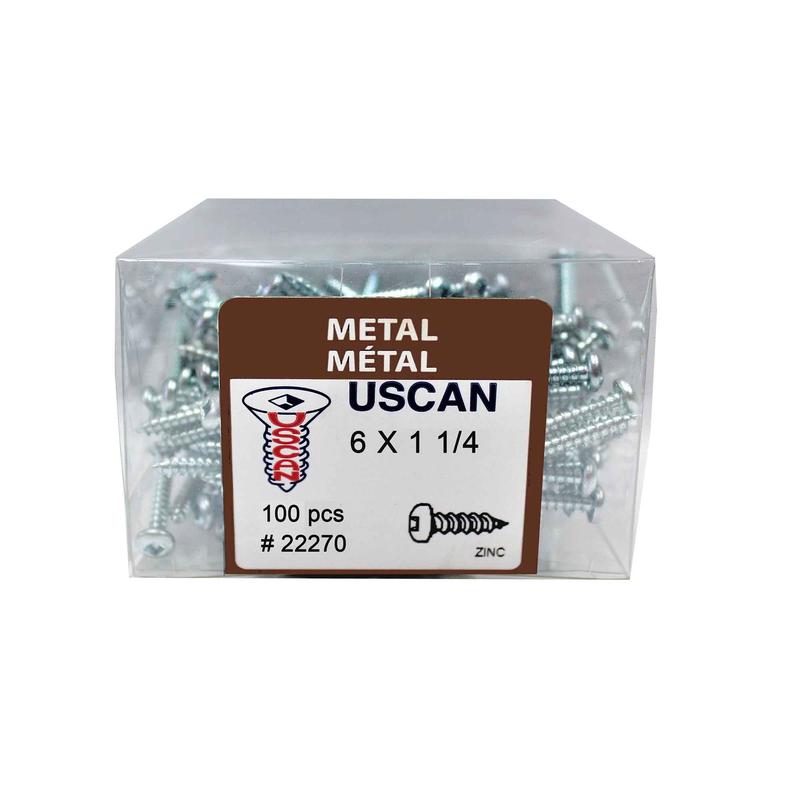 Vis  tte ronde plaque zinc pour mtal, #6x1-1/4" (100 units)