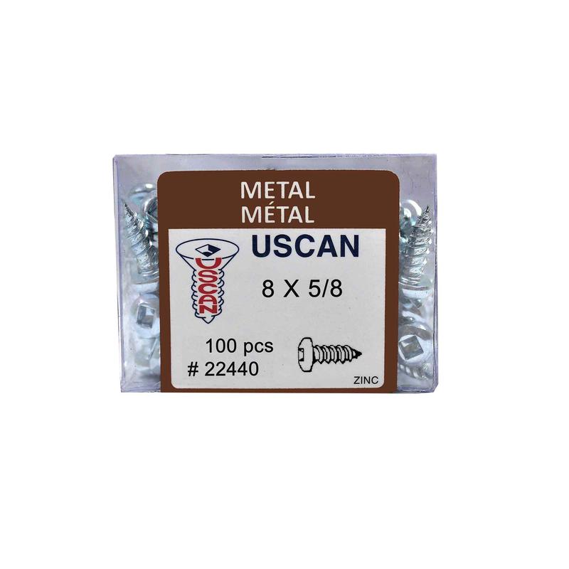 Vis  tte ronde plaque zinc pour mtal, #8x 5/8" (100 units)