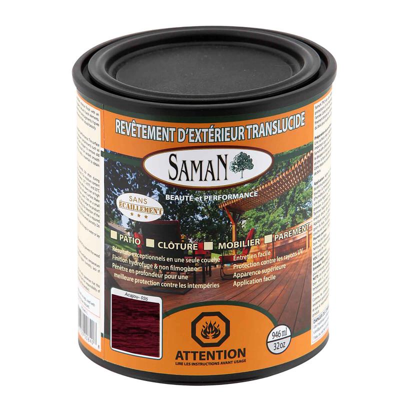 Revtement d'extrieur translucide acajou, 946 ml