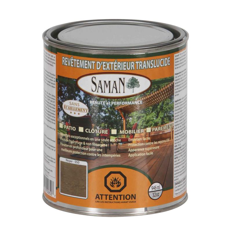 Revtement extrieur translucide noyer, 946 ml