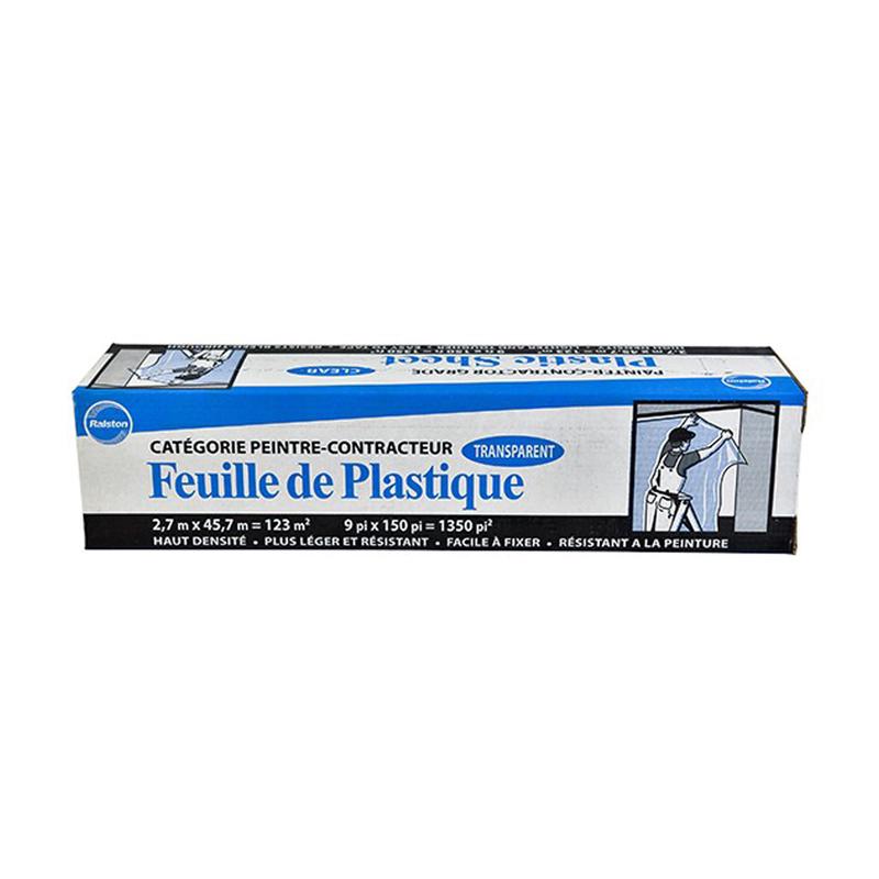 Rouleau de plastique transparent  haute densit, 9' x 150'