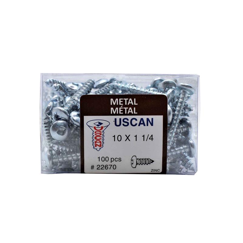 Vis  tte ronde plaque zinc pour mtal, #10x1-1/4" (100 units)