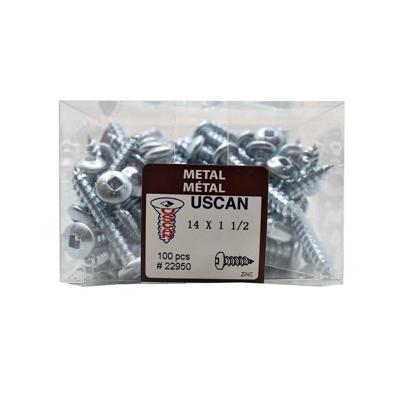 Vis  tte ronde plaque zinc pour mtal, #14x1-1/2" (100 units)