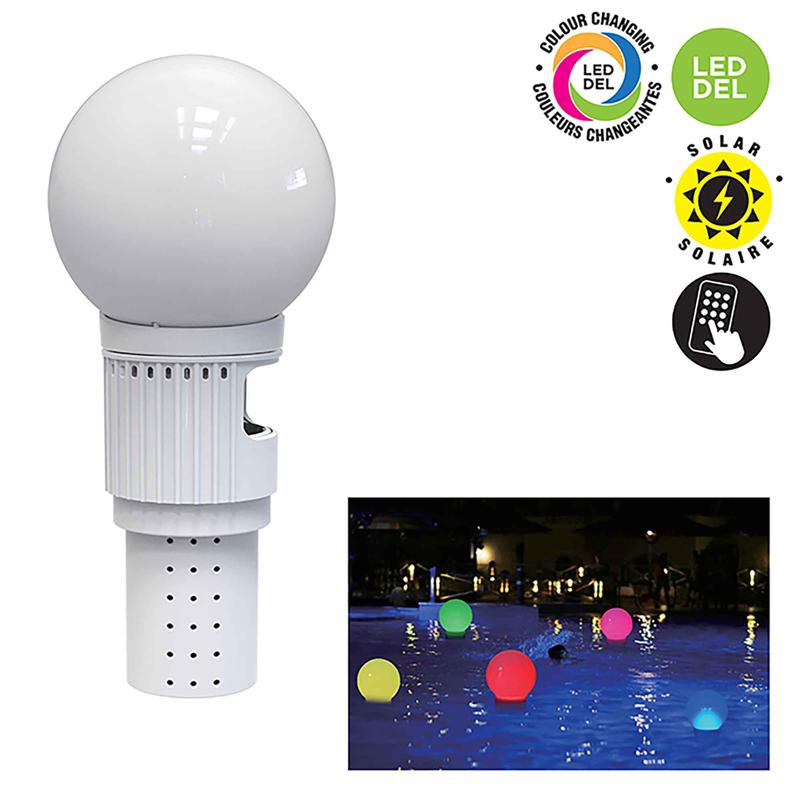 Boule lumineuse  DEL et flottante avec distributeur de chlore, 9,5"