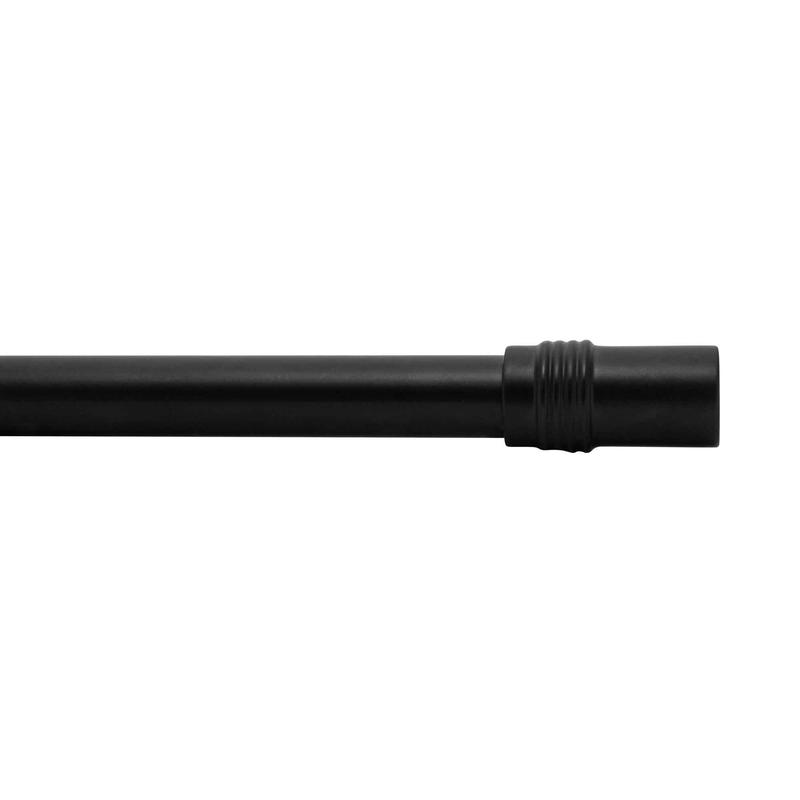 Tringle  rideaux extensible avec embouts cylindriques, noir (48"  86")