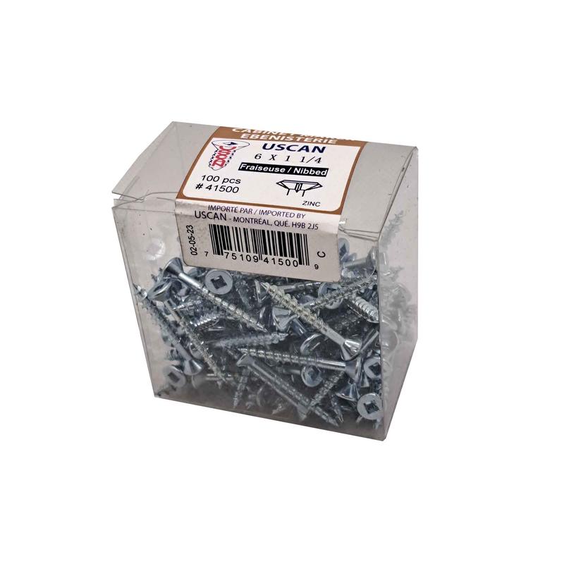 Vis autofraiseuse  tte plate plaque zinc pour particule, #6x1-1/4" (100 units)