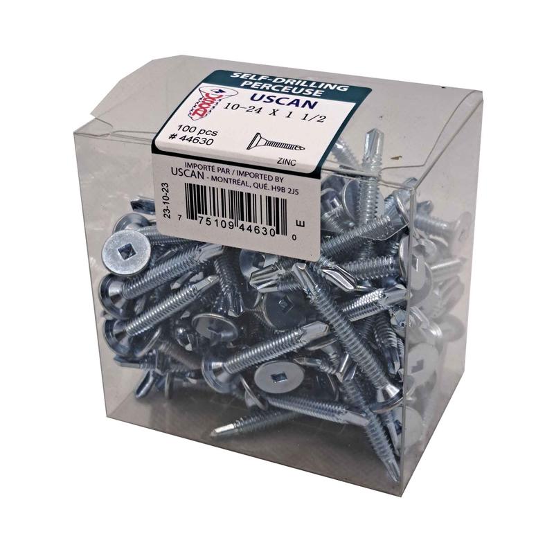 Vis autoperceuse  tte mince plaque zinc "Tek" pour le mtal, #10-24 x 1-1/2" (100 units)