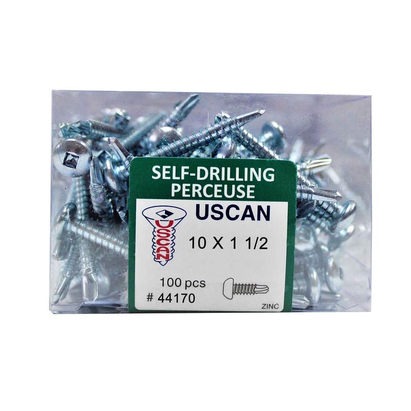 Vis autoperceuse  tte ronde plaque zinc "Tek" pour le mtal, #10-16 x 1-1/2" (100 units)