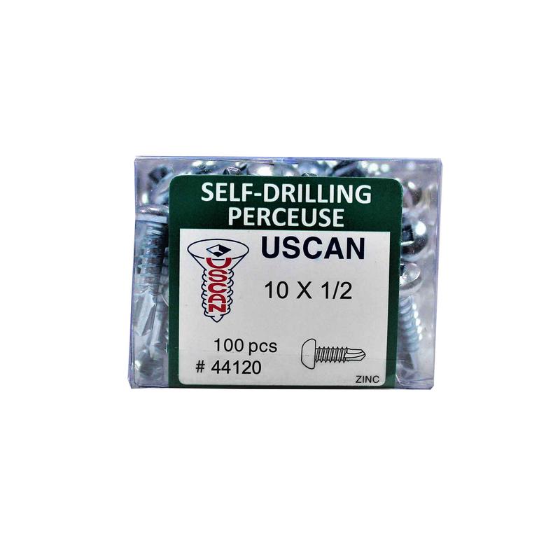 Vis autoperceuse  tte ronde plaque zinc "Tek" pour le mtal, #10-16 x 1/2" (100 units)