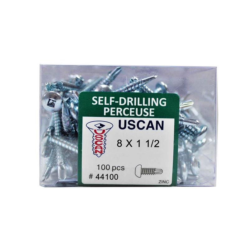 Vis autoperceuse  tte ronde plaque zinc "Tek" pour le mtal, #8-18 x 1-1/2" (100 units)