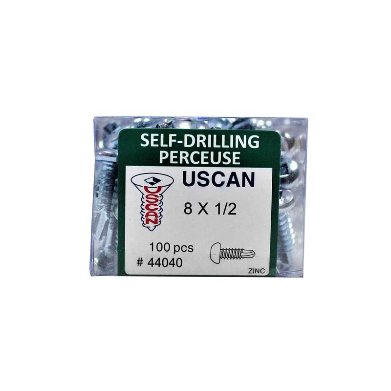 Vis autoperceuse  tte ronde plaque zinc "Tek" pour le mtal, #8-18 x 1/2" (100 units)