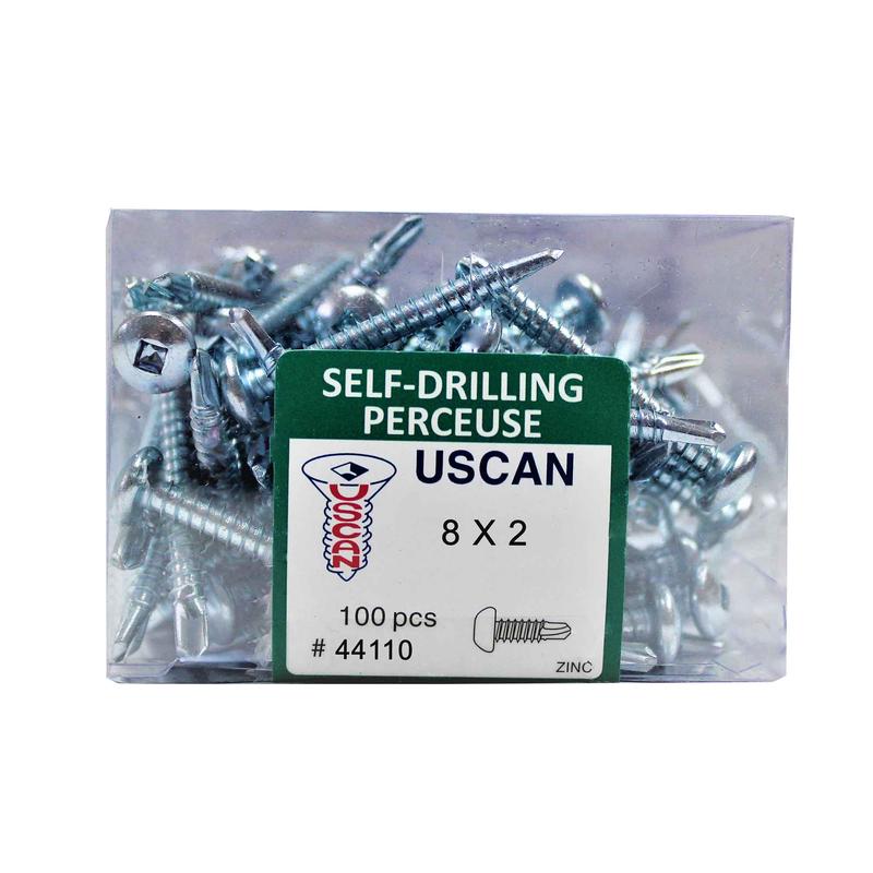 Vis autoperceuse  tte ronde plaque zinc "Tek" pour le mtal, #8-18 x 2" (100 units)