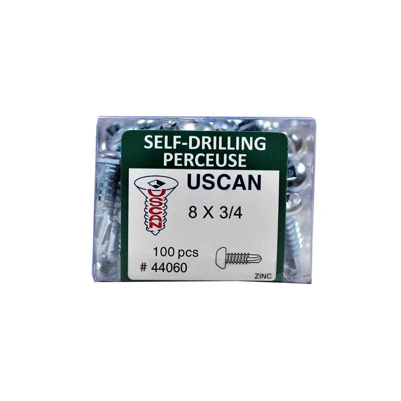 Vis autoperceuse  tte ronde plaque zinc "Tek" pour le mtal, #8-18 x 3/4" (100 units)