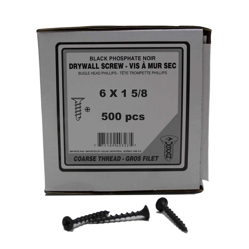 Vis  gros filetage pour cloisons sches, #6 x 1-5/8" (500 units)