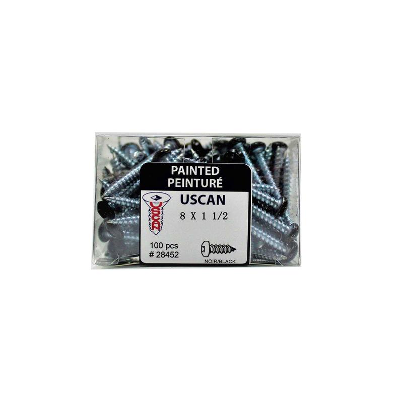 Vis  tte ronde de couleur noire pour mtal, #8x1-1/2" (100 units)