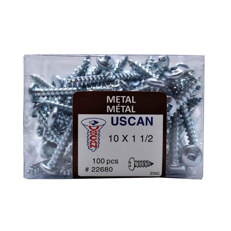 Vis  tte ronde plaque zinc pour mtal, #10x1-1/2" (100 units)