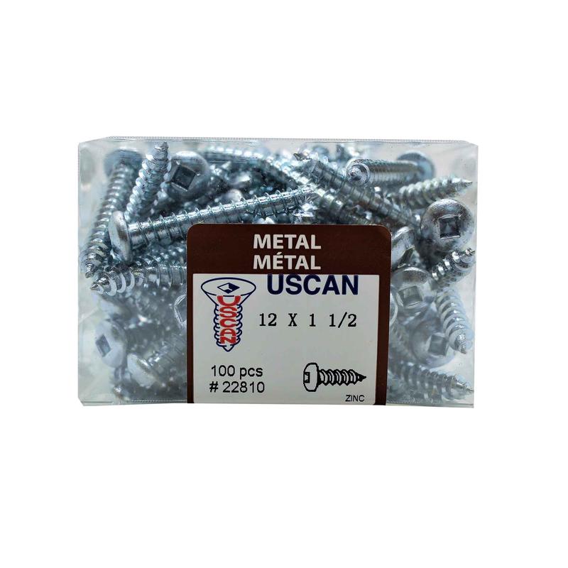 Vis  tte ronde plaque zinc pour mtal, #12x1-1/2" (100 units)