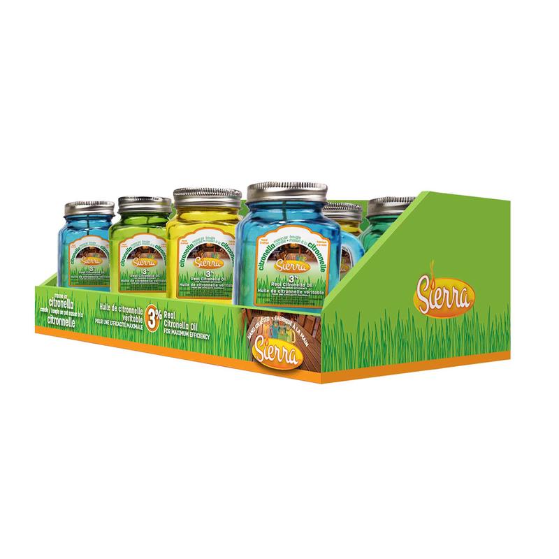 Bougie  la citronnelle en pot de verre, 2,3" x 4,2" (couleurs assorties)