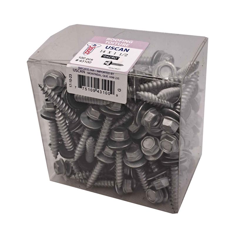 Vis  tle plaque zinc, #14x1-1/2" (100 units)