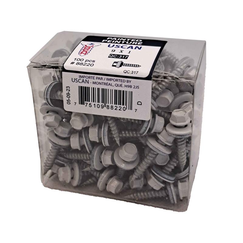 Vis  tle  tte de couleur blanche, #9 x 1" (100 units)