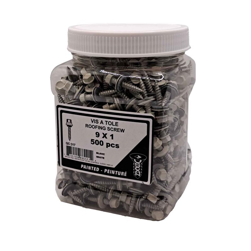 Vis  tle  tte de couleur blanche, #9 x 1" (500 units)