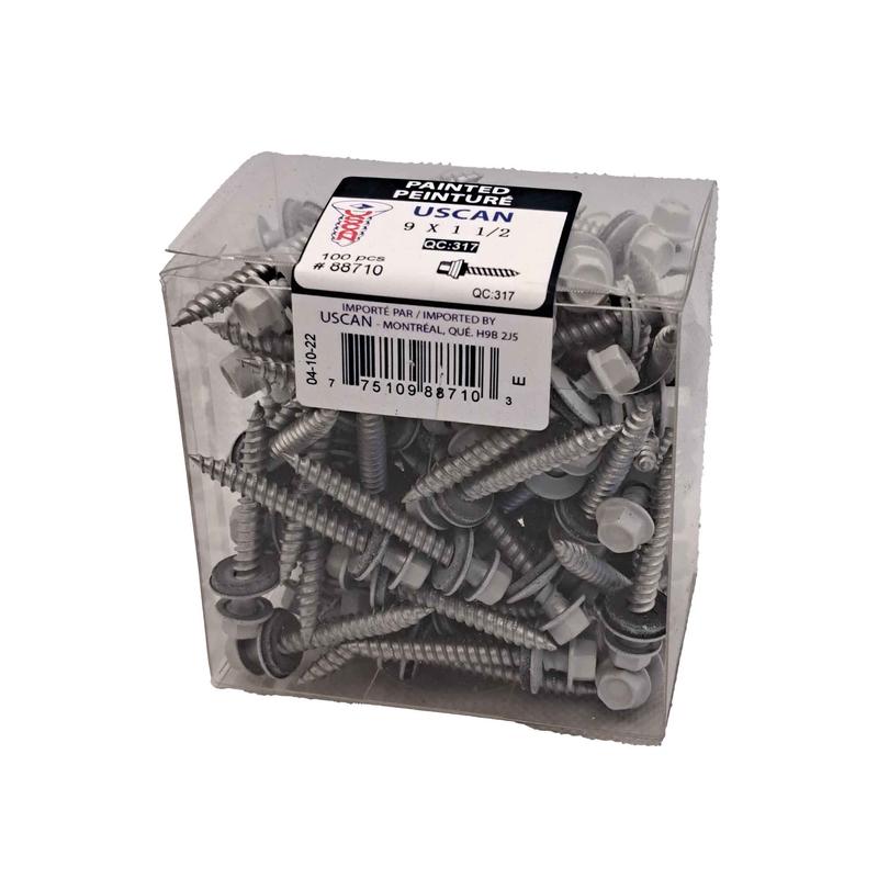 Vis  tle  tte de couleur blanche, #9x1-1/2" (100 units)