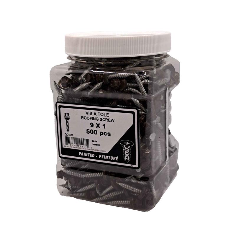 Vis  tle  tte de couleur caf, #9 x 1" (500 units)