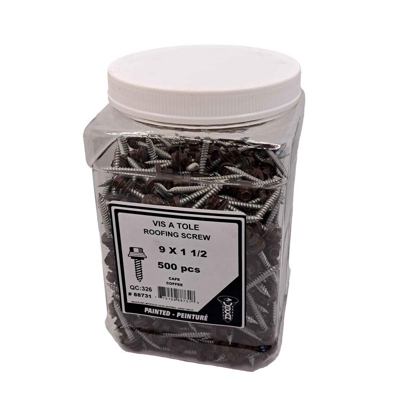 Vis  tle  tte de couleur caf, #9x1-1/2" (500 units)