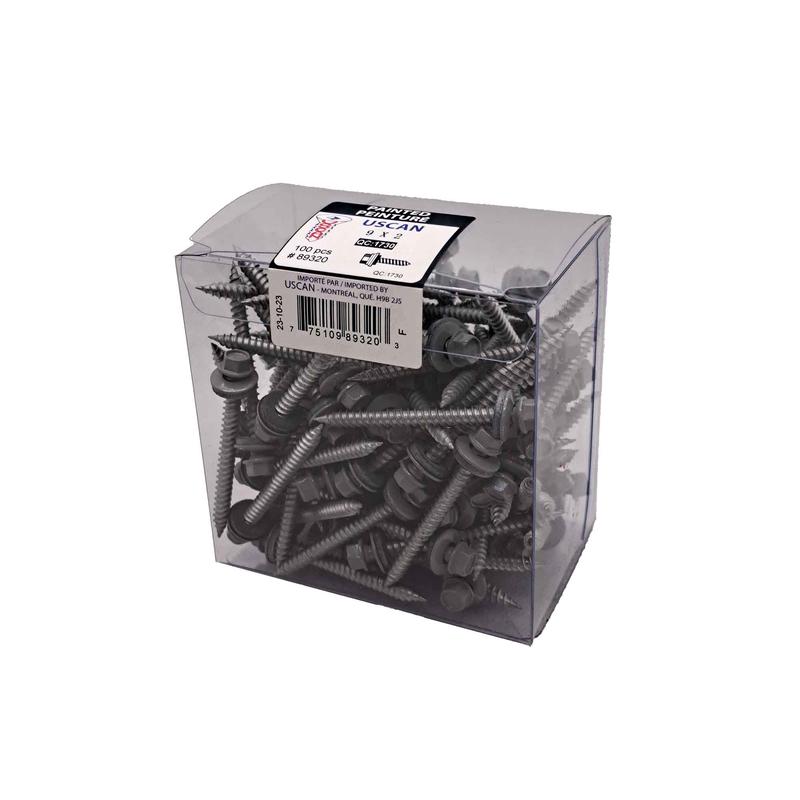 Vis  tle  tte de couleur gris rgent, #9 x 2" (100 units)