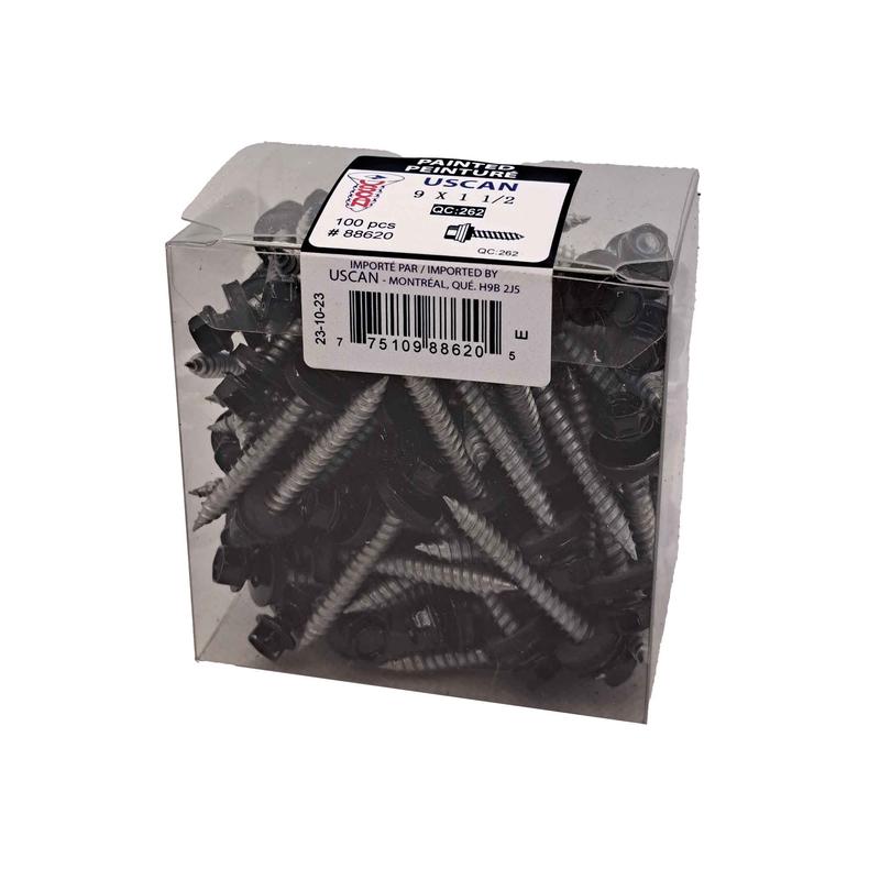 Vis  tle  tte de couleur noire, #9x1-1/2" (100 units)