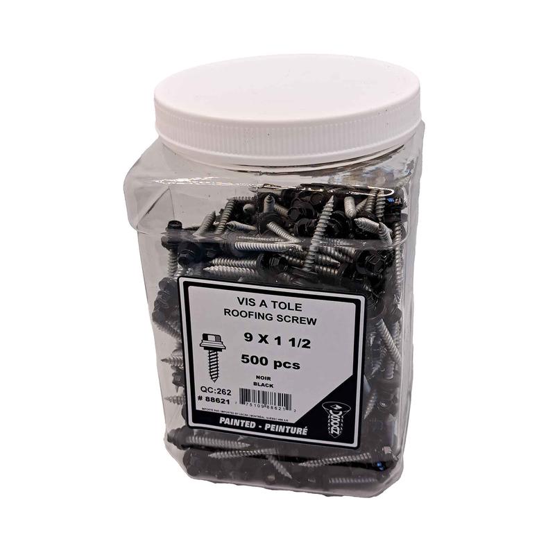 Vis  tle  tte de couleur noire, #9x1-1/2" (500 units)