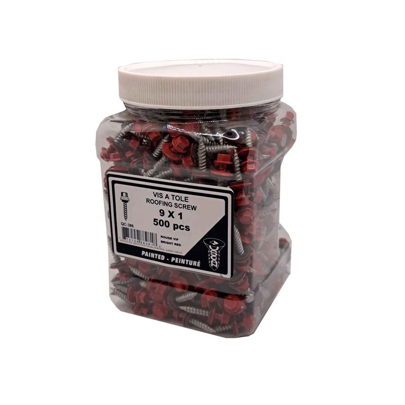 Vis  tle  tte de couleur rouge brillant, #9 x 1" (500 units)