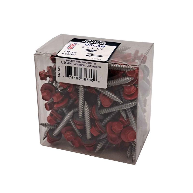 Vis  tle  tte de couleur rouge brillant, #9x1-1/2" (100 units)