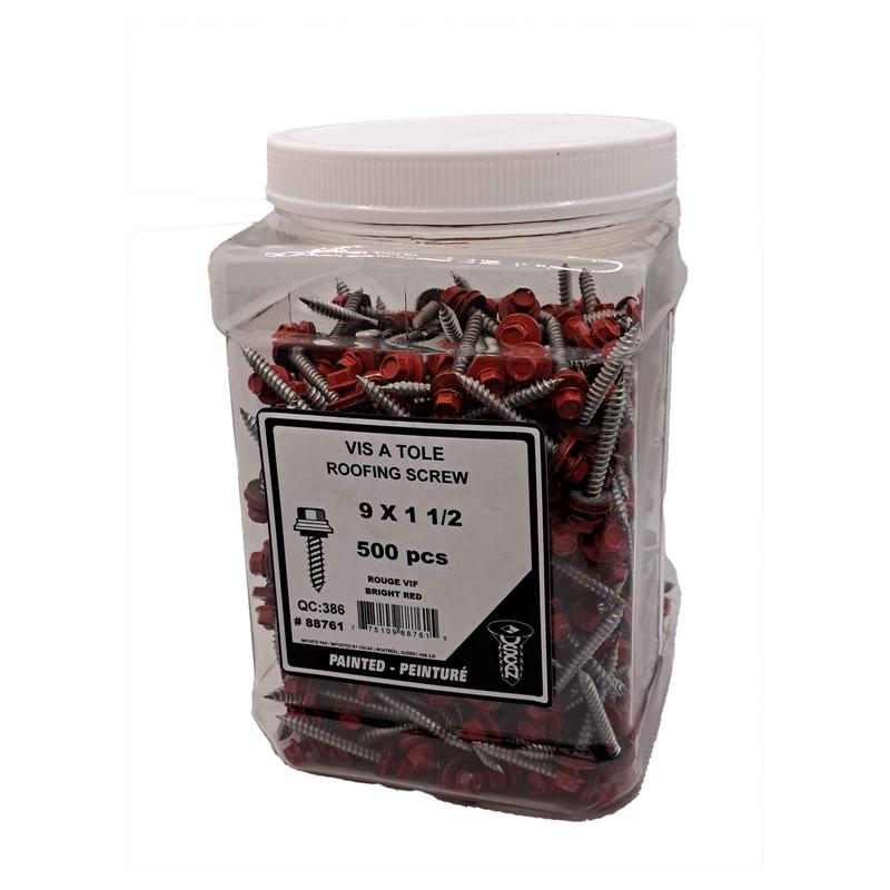 Vis  tle  tte de couleur rouge brillant, #9x1-1/2" (500 units)