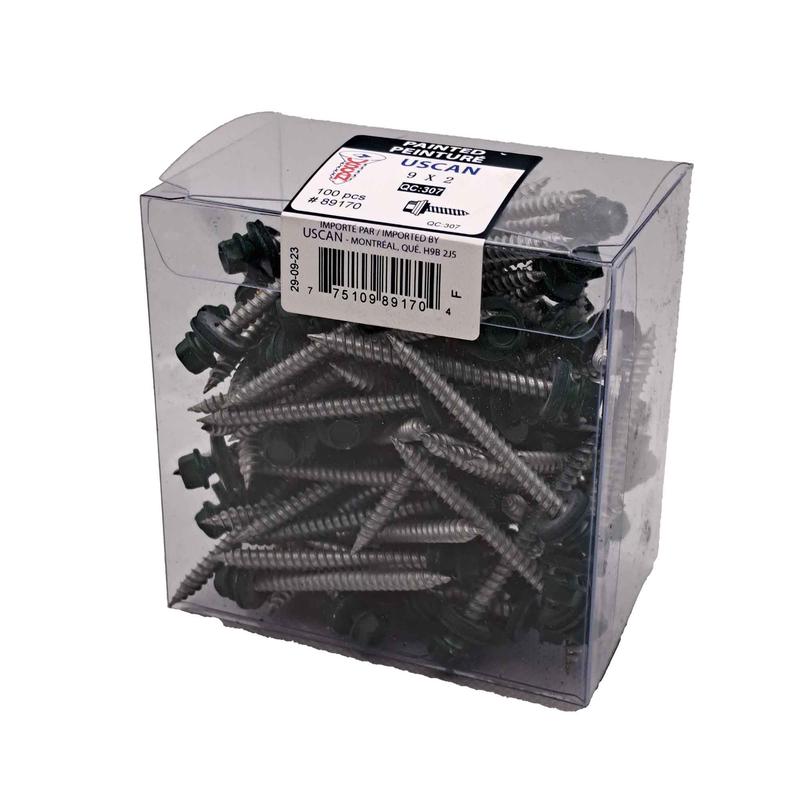 Vis  tle  tte de couleur vert fonc, #9 x 2" (100 units)