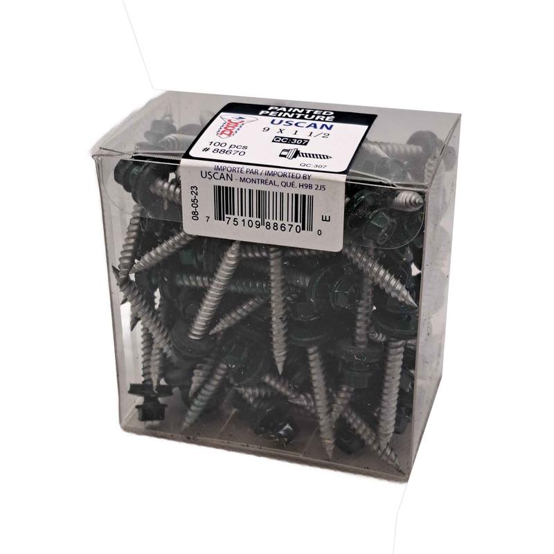 Vis  tle  tte de couleur vert fonc, #9x1-1/2" (100 units)