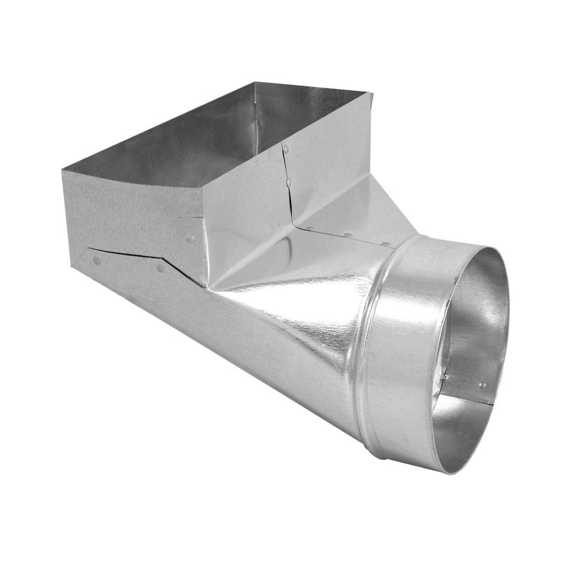 Sortie de ventilation angulaire en acier galvanis, 3" x 10" x 5"