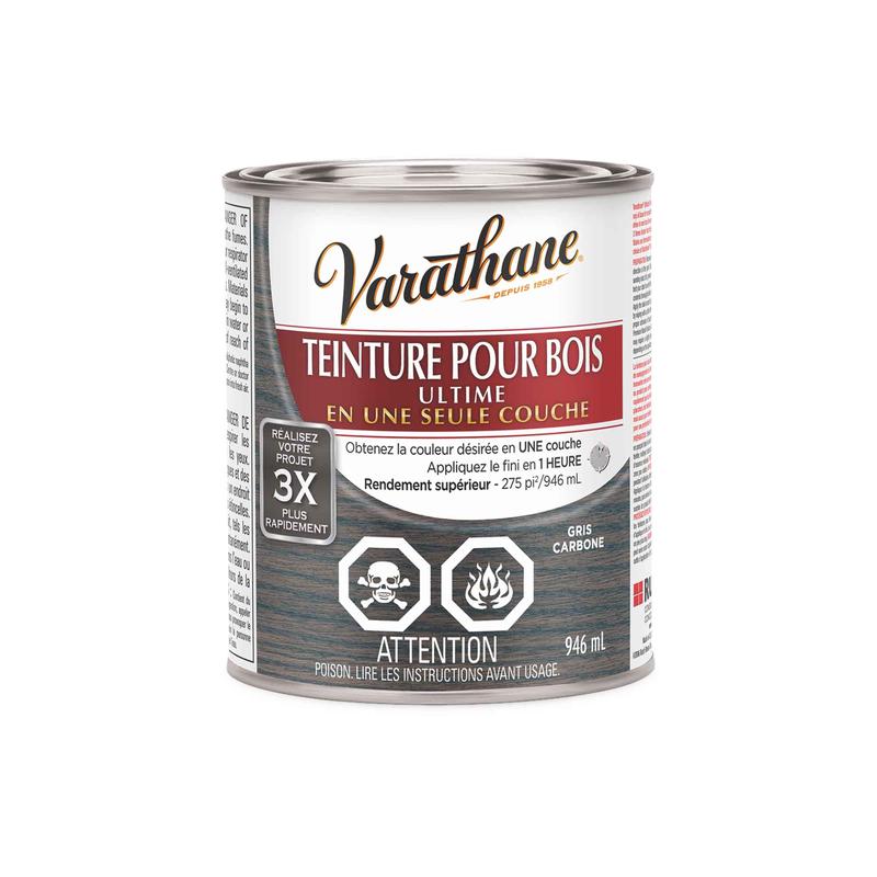 Teinture pour bois Ultime gris carbone, 946ml
