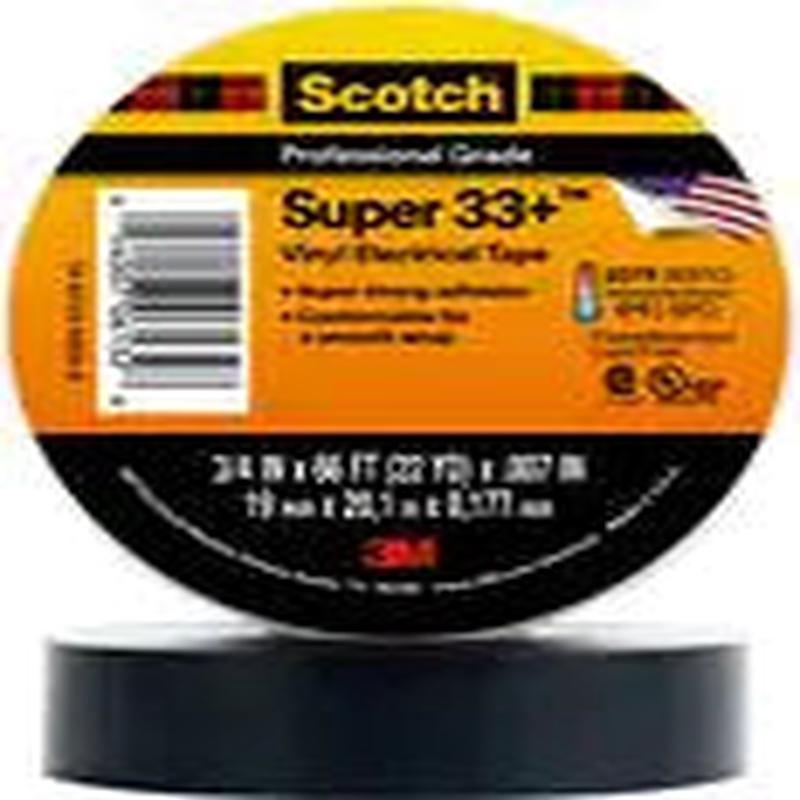 3M Scotch Super 33+ Vinyl Electrical Tape, Black, 3/4 inch x 66 ft