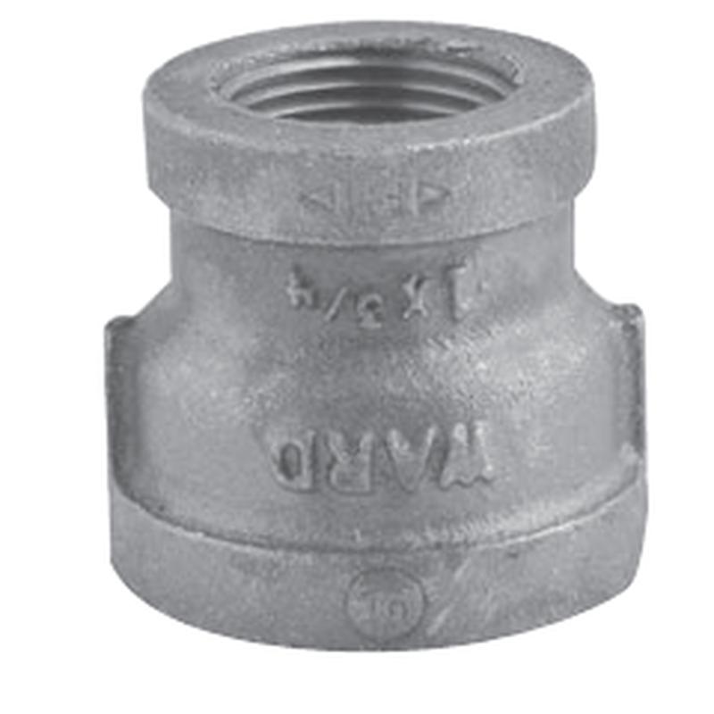 Ward Mfg DXC.BMC Pipe Reducing Coupling, 1/2 x 3/8 in Nominal, FNPT End Style, 150 lb, Malleable Iron, Black