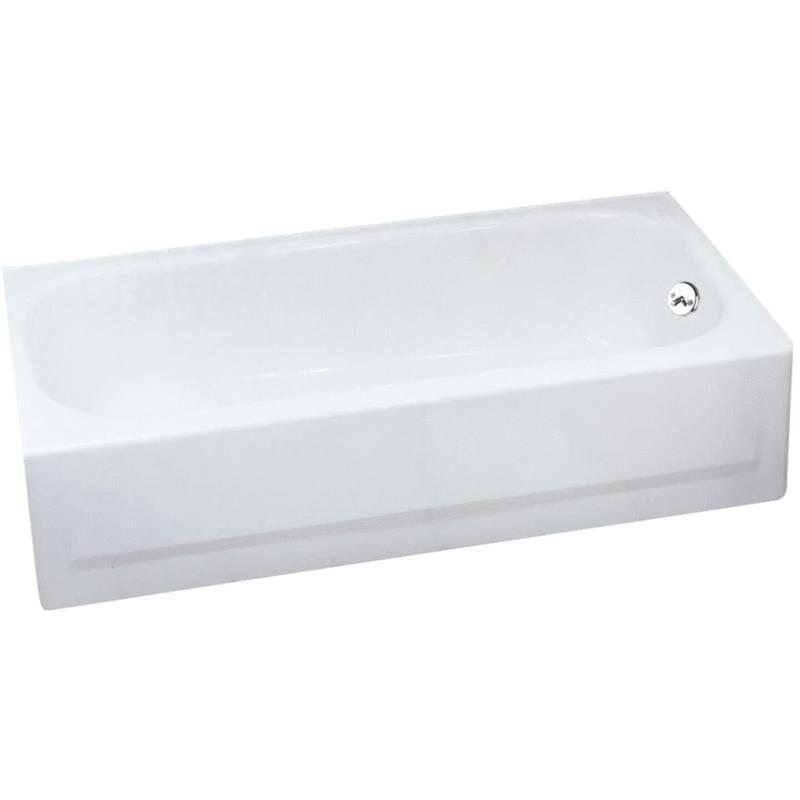Briggs Pendant V 60 In. L x 30 In. W x 14-1/4 In. D Right Drain Bathtub in White