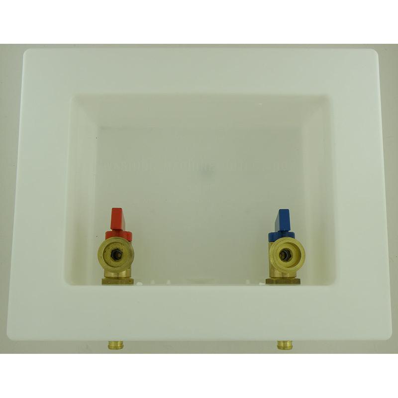 Braxton Harris Company 1/2 Pex Washing Box w/ Qtr Turn Valves- Center Drain- Lead Free