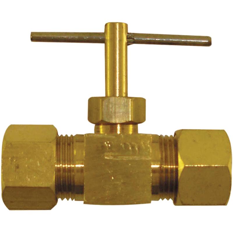 Braxton Harris Company 1/4 OD x 1/4 OD Straight Needle Valve  Lead Free