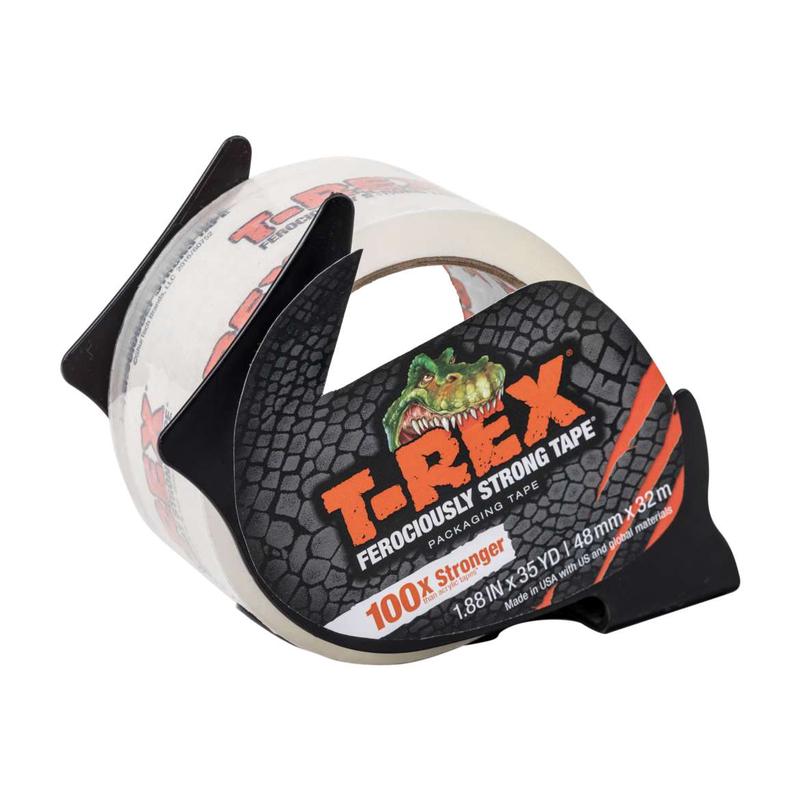 T-Rex Packing Tape With Dispenser - Clear, 1.88 in. x 35 yd.