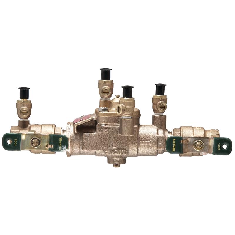 Watts Lead Free Reduced Pressure Zone Backflow Preventer Assembly, Quarter Turn Shutoff Valves