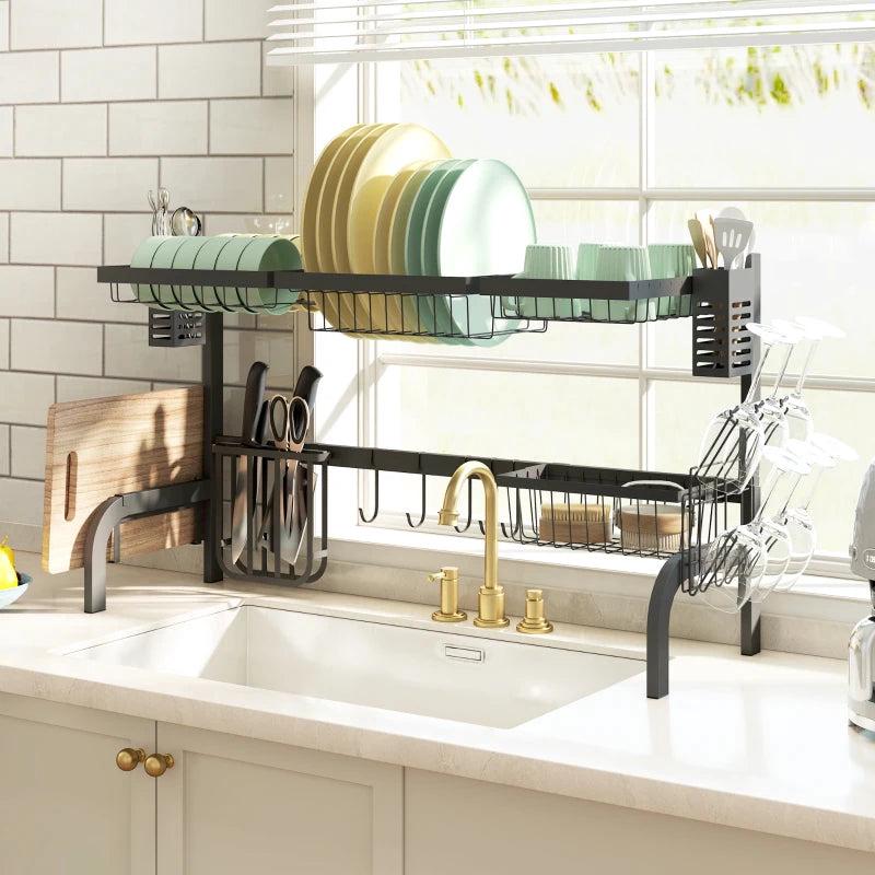 100cm Modular Over-Sink Drying Rack - Space-Saving Kitchen Organizer for Efficient Dish Drying and Storage