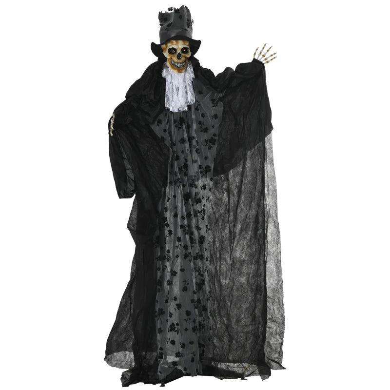 189cm Animated Ghost Bridegroom - Life Size Halloween Decoration with Sound, Motion Activation & Light Up Eyes