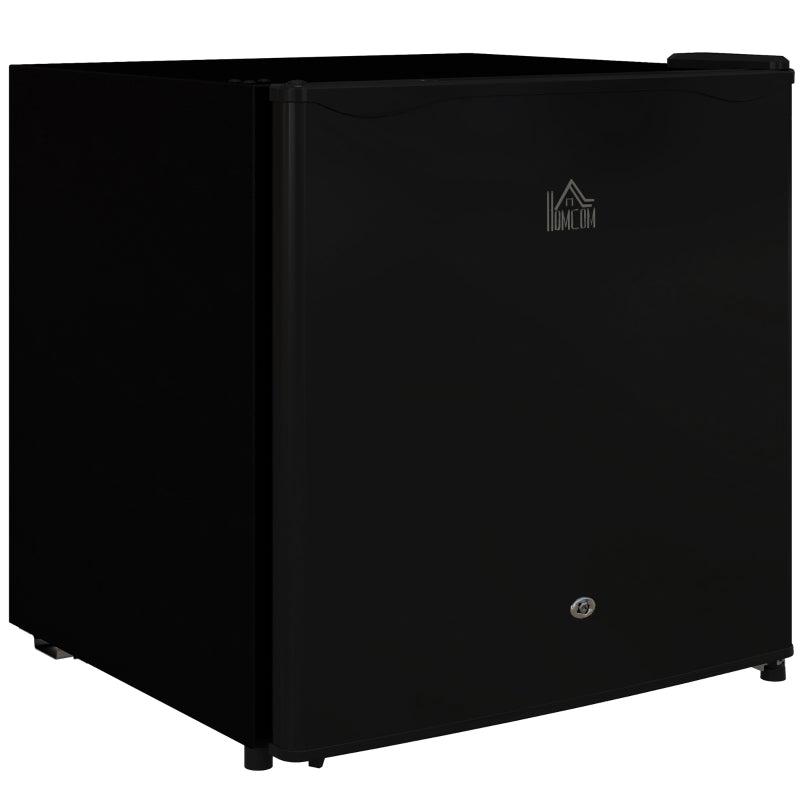 46L Lockable Countertop Fridge - Black Mini Refrigerator for Home, Office, or Dorm - Compact & Secure Storage Solution